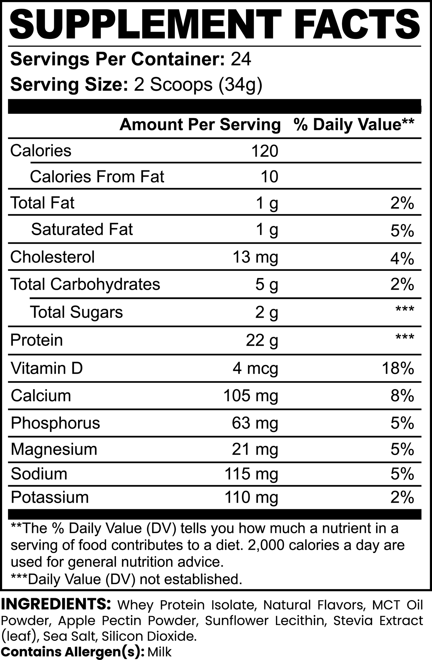 AavYos Advanced 100% Whey Protein Isolate (Vanilla)