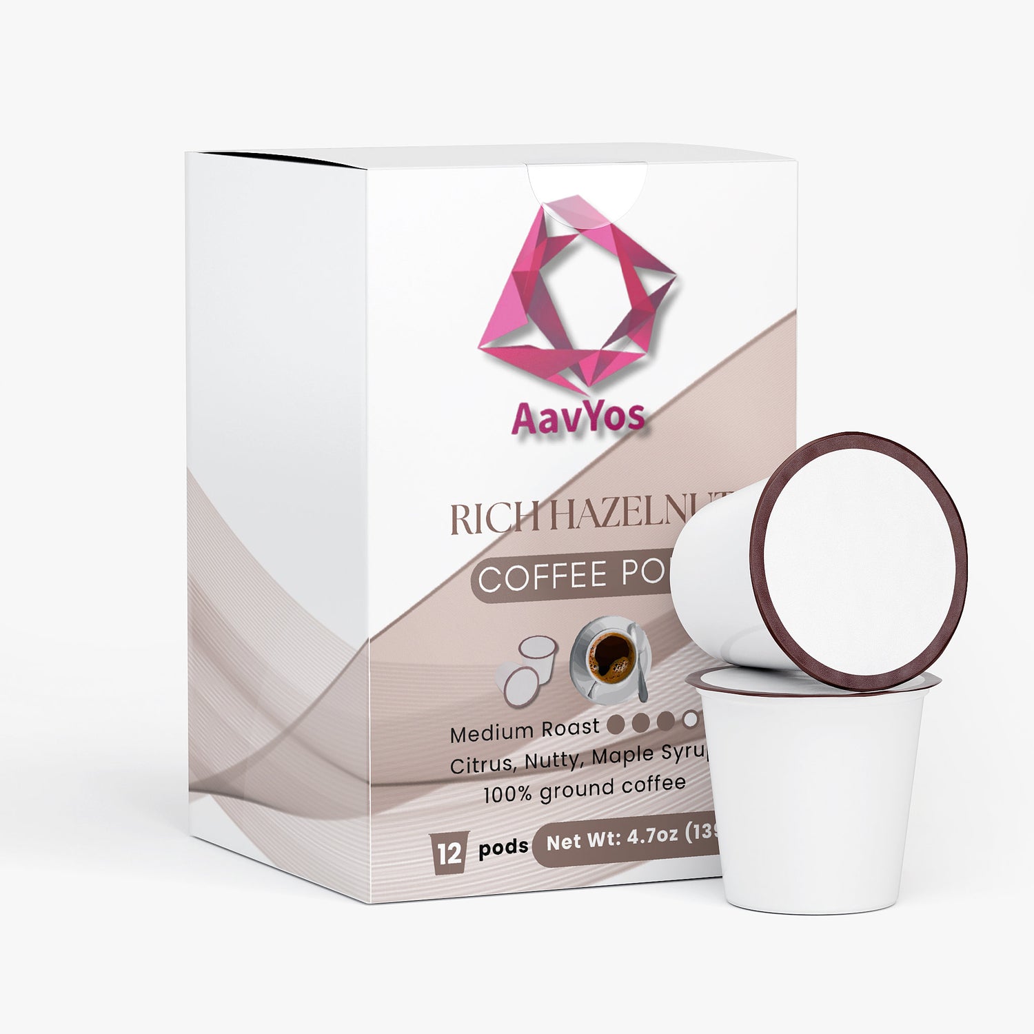 AavYos Rich Hazelnut Coffee Pods (Medium Roast)