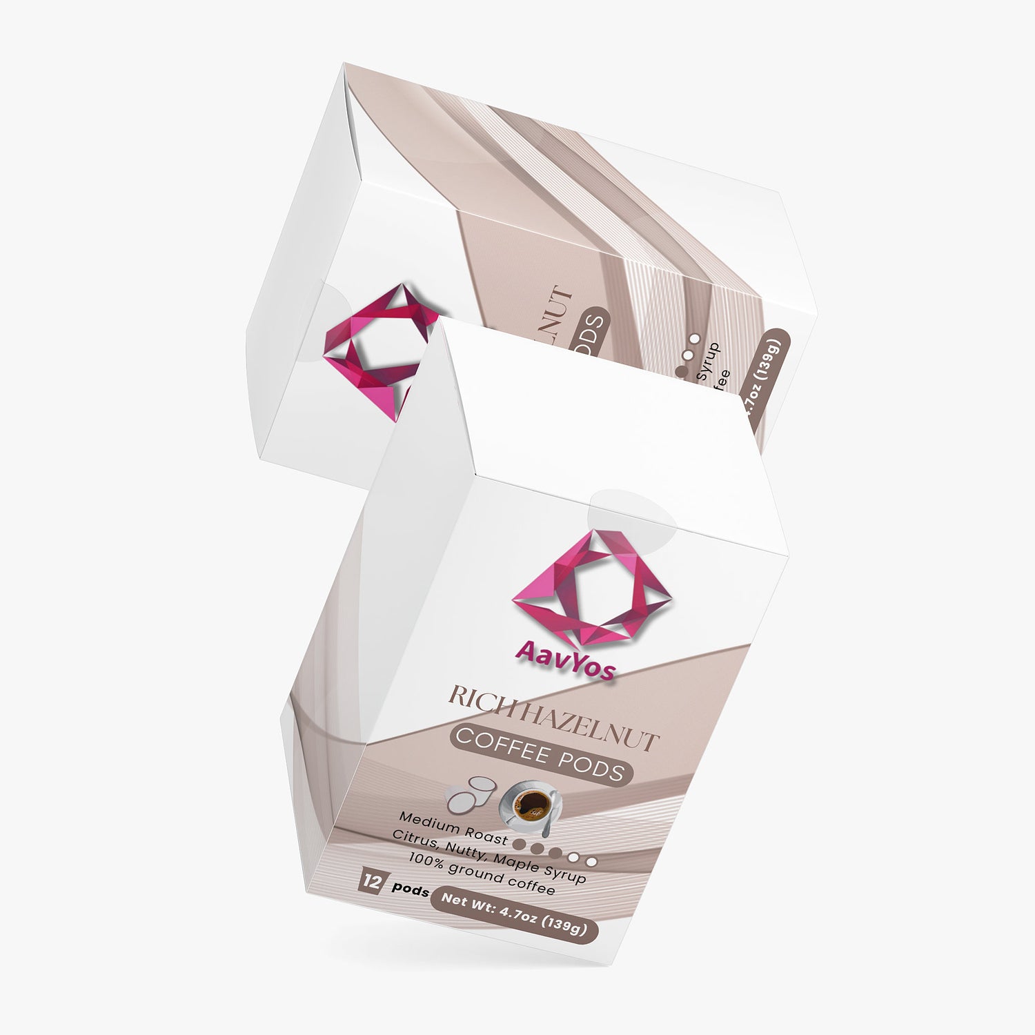 AavYos Rich Hazelnut Coffee Pods (Medium Roast)