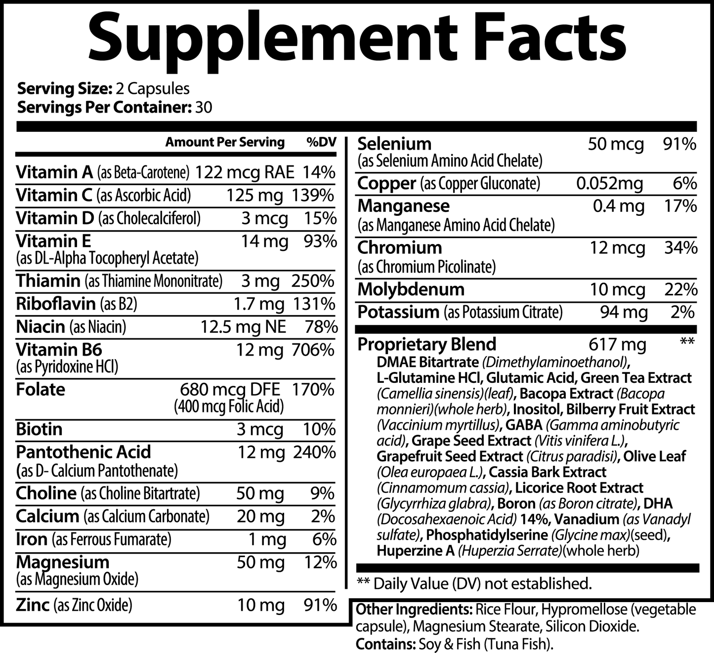 AavYos Natural Brain & Focus Formula
